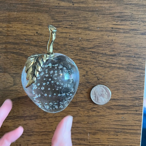 Vintage hand blown glass and brass Apple - Picture 3 of 4